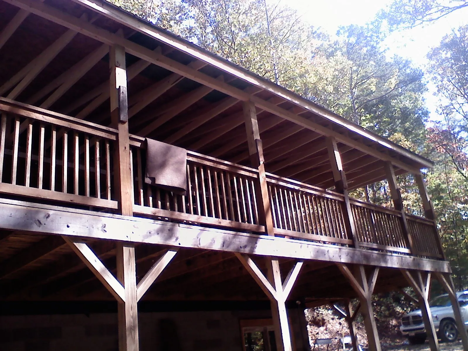 Timber framing under a new elevated porch and deck — Roof Leak Repair in Worton by Roofing Brothers